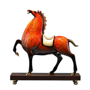 大明铜匠马到成功马摆件办公室酒柜装饰领导公司开业商务乔迁礼物