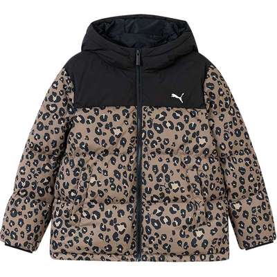 PUMA彪马官方童装新儿童冬季羽绒服防风保暖豹纹满印时髦连帽外套