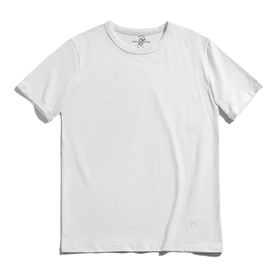 马登工装 美式复古重磅32支白色t恤内搭二本针夏季短袖打底衫男体