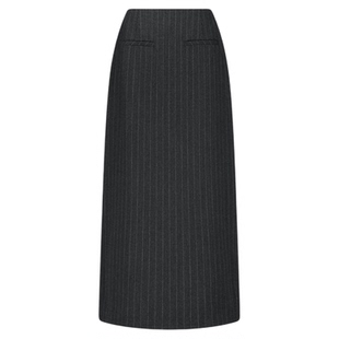 AMOMENTO韩国女士25冬季休闲时尚流行羊毛超长半身裙MUSINSA