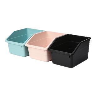 收纳盒索克比桌面杂物储物盒厨房橱柜斜口小号长方形分类置物筐子