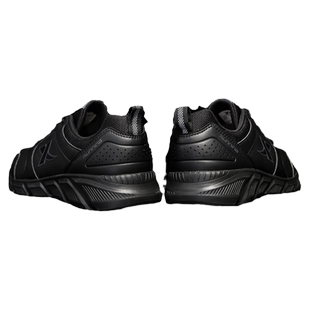 特步男鞋2025秋冬皮面防水运动鞋男款黑色跑步鞋轻便透气休闲鞋子