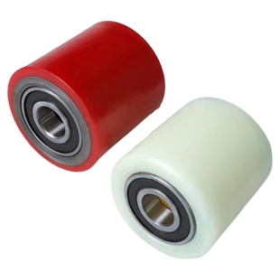 电子秤托盘车小轮飞亚电动托盘搬运车小轮子承载轮前后轮尼龙PU轮