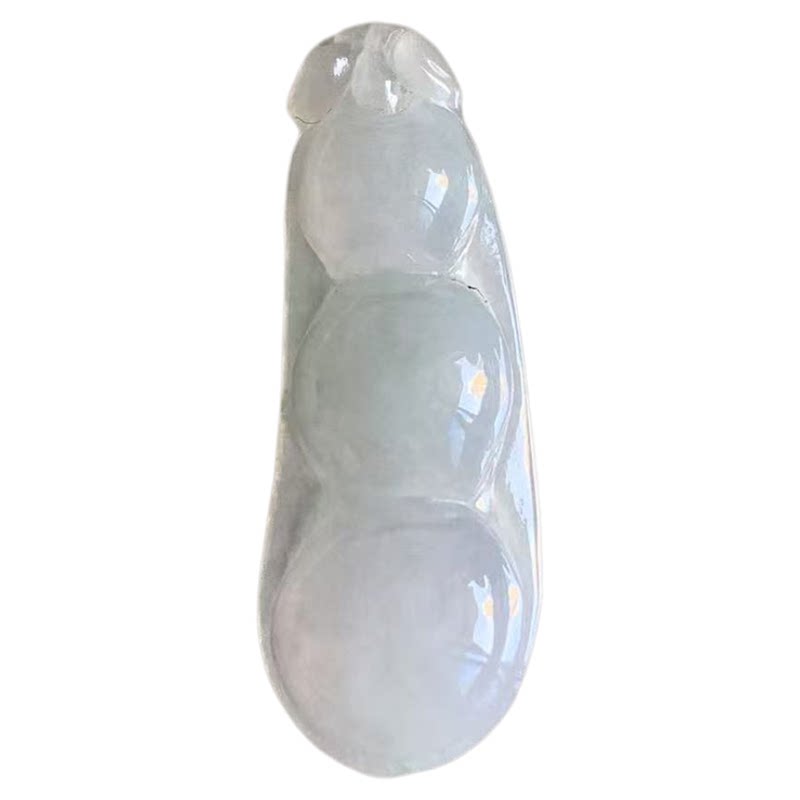 缅甸翡翠吊坠白冰白色四季豆挂件