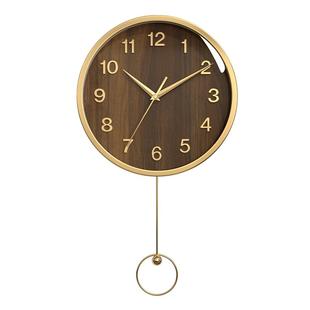 康巴丝钟表客厅挂钟家用2025新款中式高端摆钟时钟挂墙静音石英钟