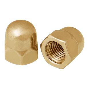 黄铜盖型螺母铜制螺帽锁紧半圆头六角M3M4M5M6M8M10M12M16