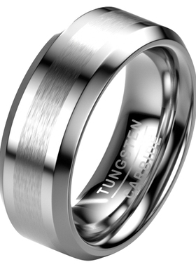 钨钢男士黑色简约时尚潮流戒指