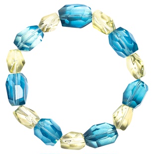 喜运宝「喜运予我」海蓝宝黄水晶随形水晶手串设计款女生日礼物