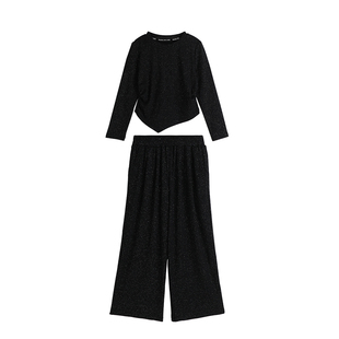 布丁哈鲁童装秋装女童2026秋季新款儿童休闲针织长袖长裤裤子套装