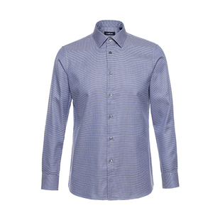 亲肤舒适callisto卡利斯特春秋蓝色衬衫男士长袖休闲棉质衬衣