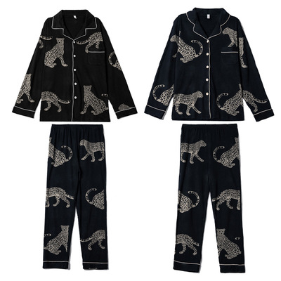 情侣长袖睡衣女秋冬季男睡衣纯棉布料100全棉加厚秋冬款家居服