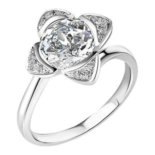 力量钻石新品力量之花系列18K金钻石戒指一克拉婚庆戒指求婚戒指