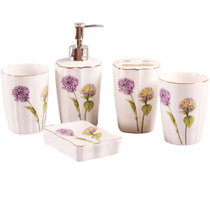 天天特价蒲公英洗漱洁具五件套欧式陶瓷牙具卫浴套装漱口杯浴室