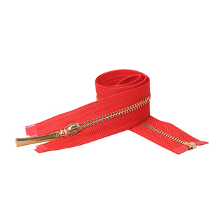 3号金属开口长拉锁配件女皮衣衣服拉链辅料开尾拉链铜齿防滑带锁