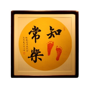 宝宝周岁手足印脚印脚丫相框挂画