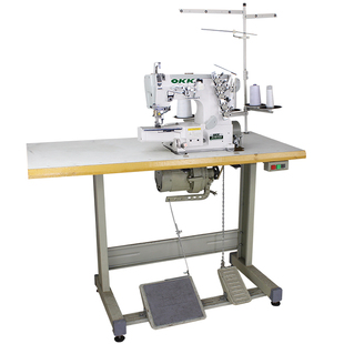 OKK600工业小方头套筒绷缝机电脑三针五线电动自动剪线坎车缝纫机