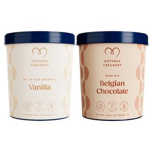 Motueka Creamery莫图依卡新西兰进口香草味+巧克力味冰淇淋组合