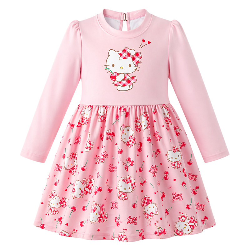 HelloKitty儿童泳衣女孩新款小孩宝宝艾莎公主连体可温泉泳衣女童