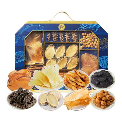盒马 海宴臻味 鲍参御品海产礼盒 755g海参干鲍鱼鱼胶鳐鱼翅干贝