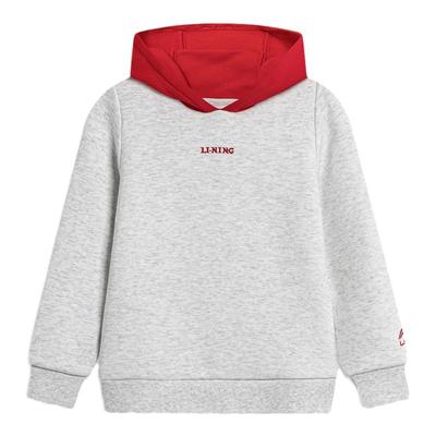 李宁卫衣男童春季运动生活系列时尚透气套头连帽卫衣YWDU011-B品