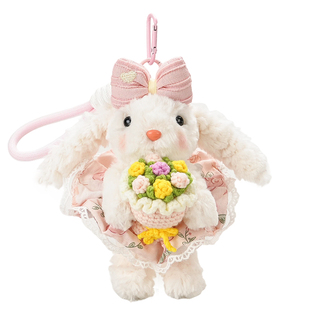 【弥野造物】手捧粉色玫瑰小兔子包包挂件女毛绒可爱公仔挂饰礼物