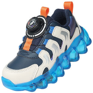 TATA他她童鞋时尚运动鞋女童冬季加绒老爹鞋男童旋转扣厚底跑步鞋