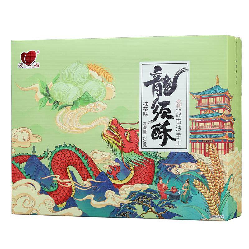 抹茶味龙须酥传统手工糕点清新下午茶甜点爱福龙须糖特产200克