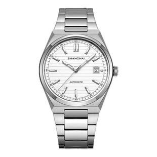 新款上海手表男全自动机械表商务休闲防水夜光腕表经典大三针橡树