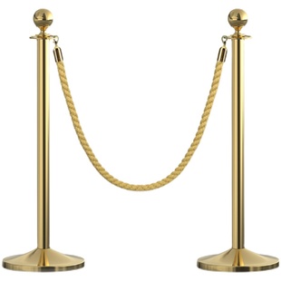 创宾圆头挂绳礼宾杆酒店安全不锈钢隔离带迎宾柱一米线排队防护栏