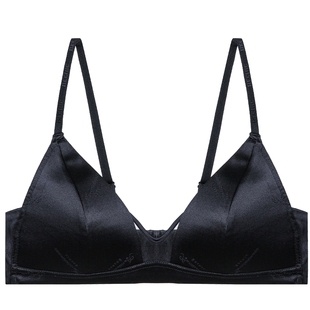 BeChic不期而遇前中拼接性感无钢圈真丝文胸BC17AS2