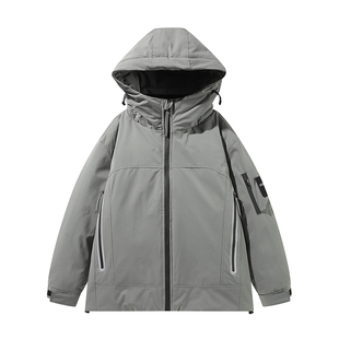 WASSUP官方店正品羽绒服工装户外防寒北方登山连帽夹克外套男女款