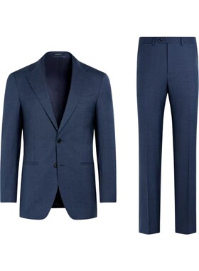 SUITSUPPLY中蓝色羊毛西装套装