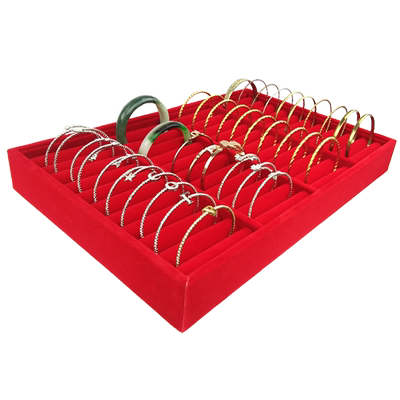 格子玉器手镯绒布收纳盒