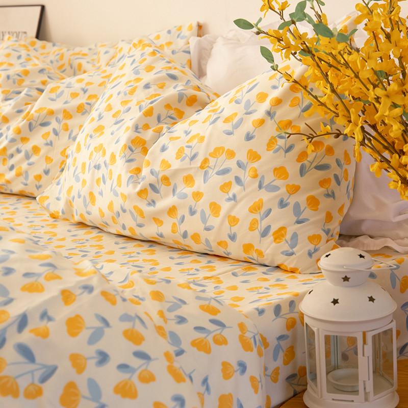 少女系纯棉斜纹床单单件 被单双人全棉被套200*230学生宿舍三件套