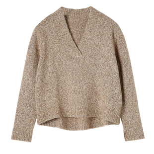 【羊毛精选】ZOLLE因为V领显瘦套头保暖打底衫上衣女秋冬新品