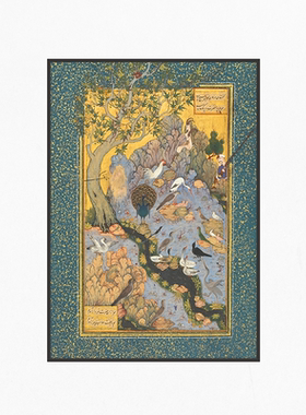 波斯细密画复古餐厅卧室装饰画