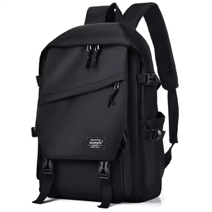 背包男双肩包书包大学生初中生士休闲百搭大容量旅行女电脑男黑色