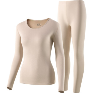 雅鹿保暖内衣女士加绒加厚女款秋衣秋裤套装德绒发热冬季打底内搭