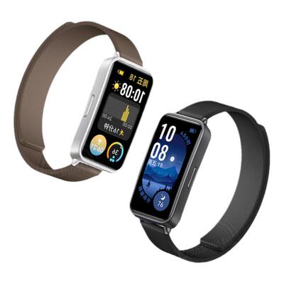 适用华为手环11新款11pro科纳皮10磁吸9代皮质手表带流光紫运动手环8/NFC智能手表女生夏季表链男士新款腕带