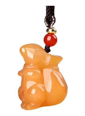 金丝玉十二生肖吊坠男女礼物玉佩