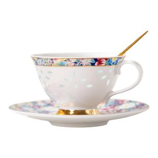 富玉陶瓷万花珐琅彩咖啡杯碟釉上彩下午茶欧式轻奢高档精致礼盒装