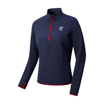 马孔多女子跑步加绒半开拉链卫衣