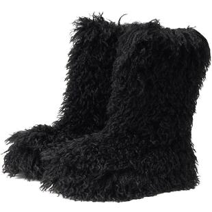 littlegood日系雪地靴女冬季新款毛毛靴加绒增高拖地靴学院风