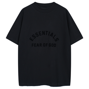 FEAR OF GOD ESSENTIALS玄青黑FOG美式高街男女宽松小高领短袖T恤
