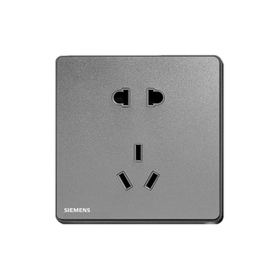 西门子开关插座睿致系列烟金灰一二开双控面板LED空白86家用面板