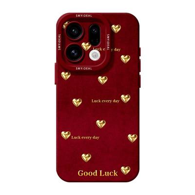 适用oppofindx9手机壳findx9pro新款x9红色x9pro外壳findx8新年x7全包x6防摔x5马年x8s布绒爱心x8ultra保护套