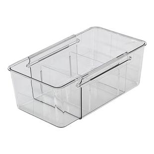 日本伸缩抽屉分隔收纳盒透明化妆品内置隔板餐具整理内衣分格盒子