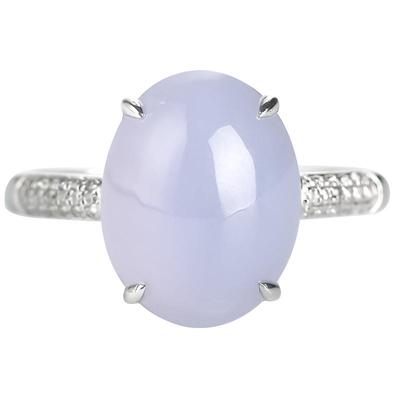 翡翠紫罗兰紫气东来18K戒指正品