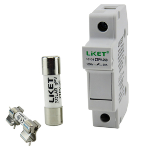 利可特LKET光伏直流熔断器 保险丝座汇流箱ZTPV-25 10*38 DC1000V