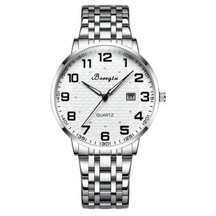 中老年人手表男女老人大数字夜光防水钢带机械表爸爸妈妈爷爷奶奶